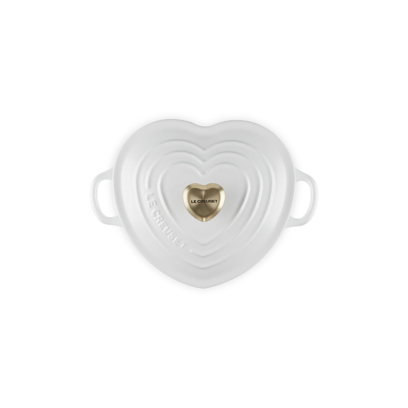 Le Creuset Cast Iron Traditional Heart Dish 1.25 Qt Peche Light